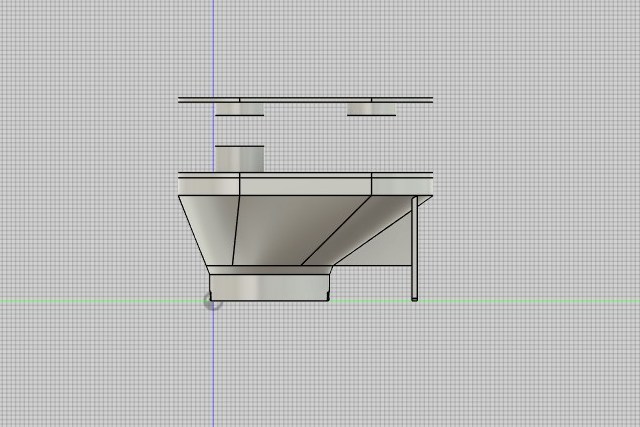 Side profile of the Spa Filter Adapter design in Fusion 360